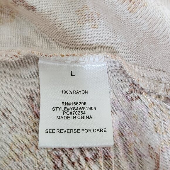 Lucky Brand Size L Floral Print Button Front Boho Shirt Midi Dress with Pockets - Picture 7 of 9